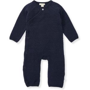 imageBurts Bees Baby Boys 100 Organic OnePiece Long Sleeve CoverallMidnight Quited Bee
