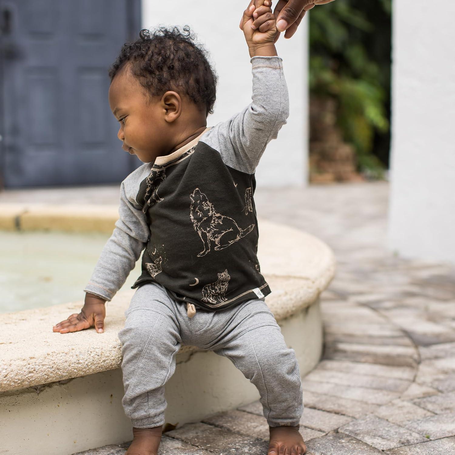 imageBurts Bees Baby Baby Boys Shirt and Pant Set Top ampamp Bottom Outfit BundleDesert Wolves Set