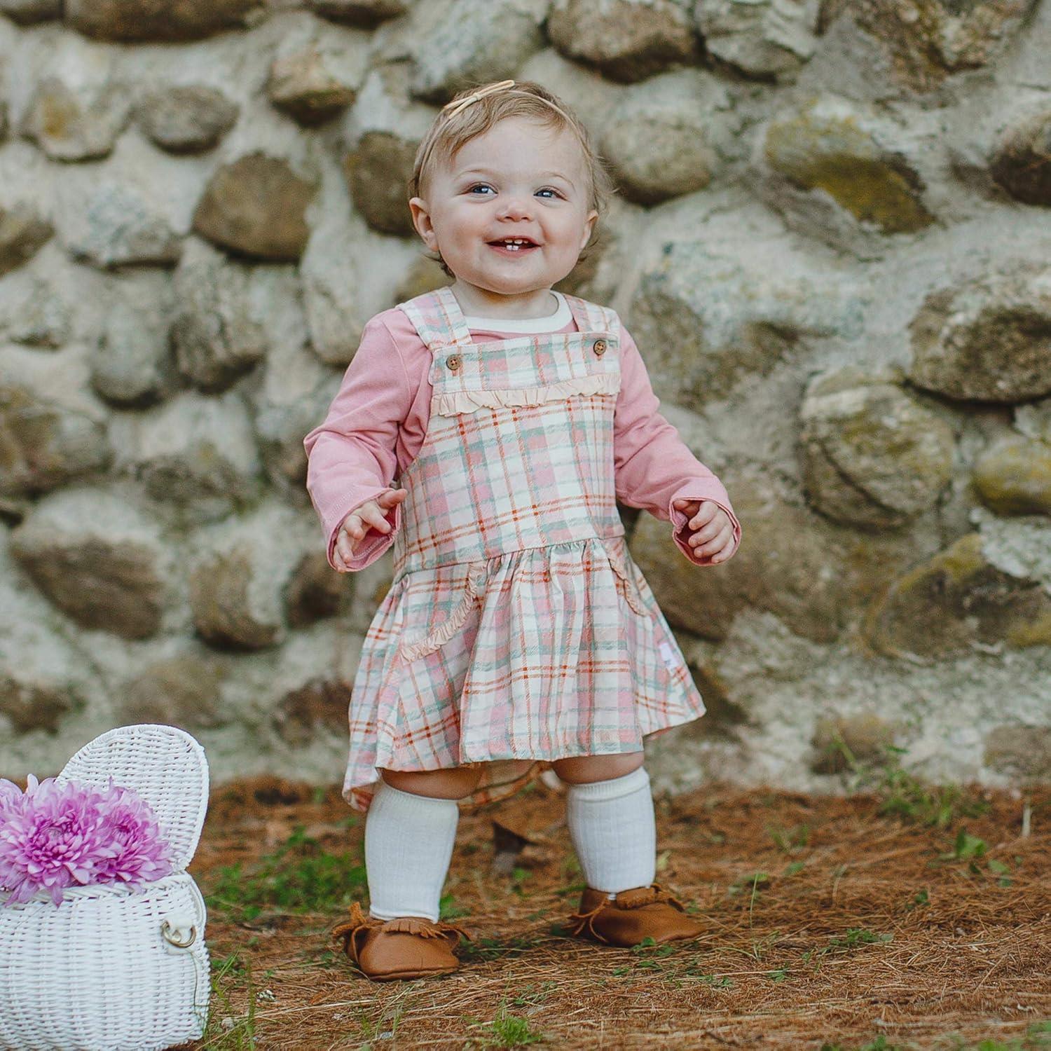 imageBurts Bees Baby Baby Girls Dress Infant ampamp Toddler Short ampamp LongSleeve 100 Organic CottonCozy Harvest Dress  Bodysuit