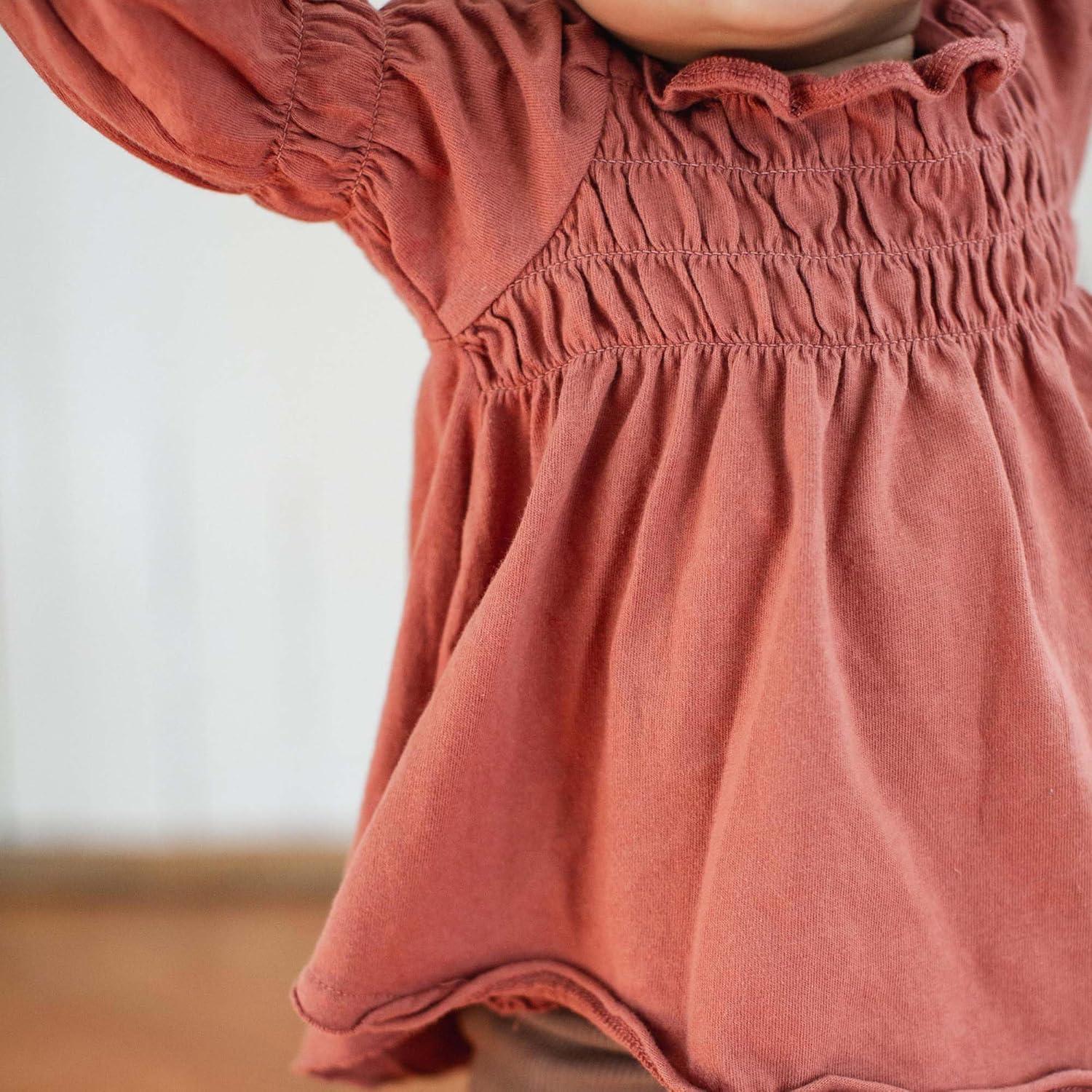 imageBurts Bees Baby Baby Girls Long Sleeve Top and Pant Set 100 Organic CottonCedar Smocked