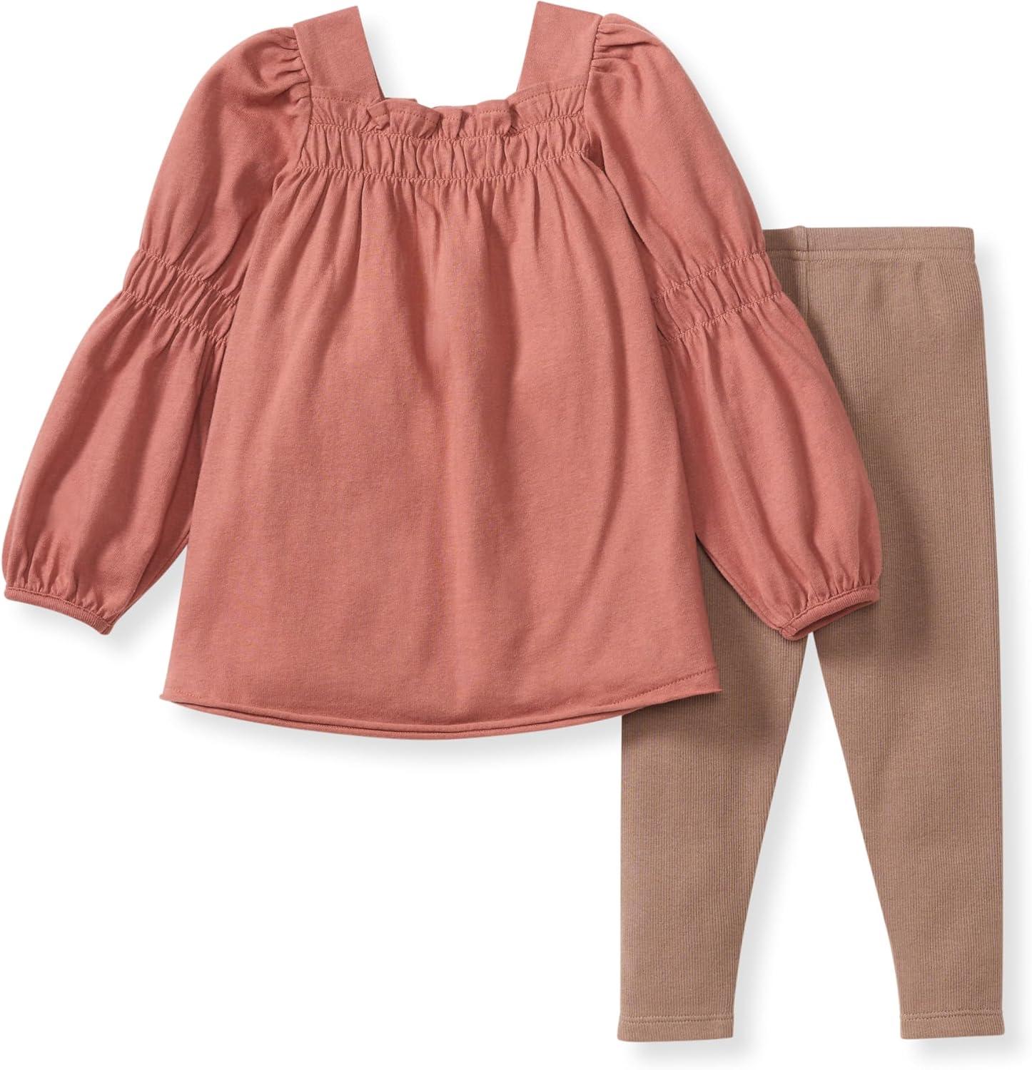 imageBurts Bees Baby Baby Girls Long Sleeve Top and Pant Set 100 Organic CottonCedar Smocked