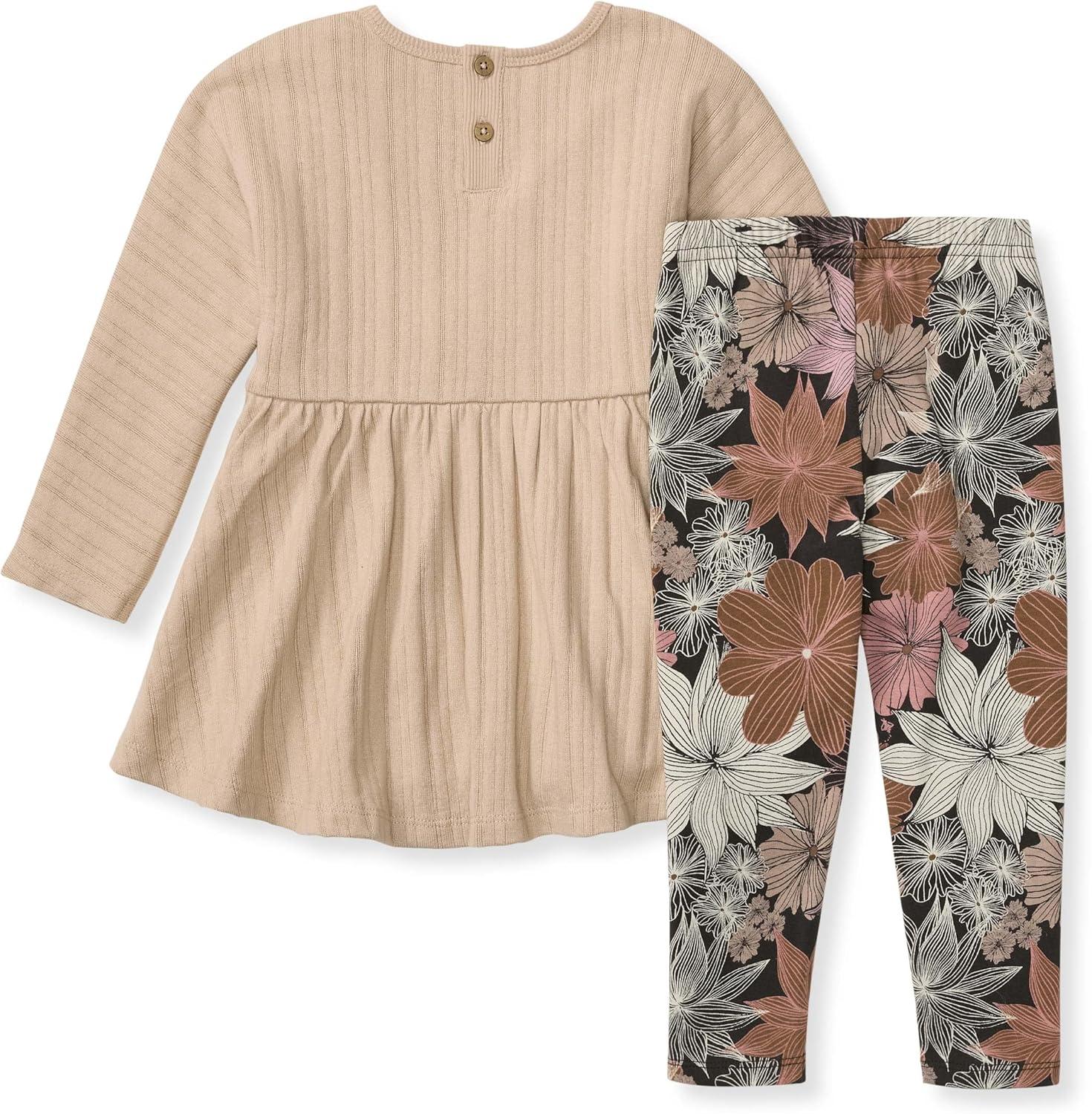 imageBurts Bees Baby Baby Girls Long Sleeve Top and Pant Set 100 Organic CottonChunky Rib Set
