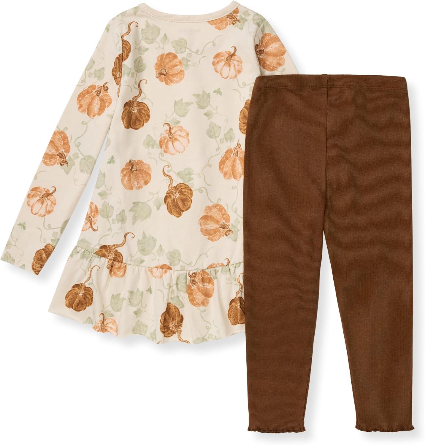 imageBurts Bees Baby Baby Girls Long Sleeve Top and Pant Set 100 Organic CottonLovey Pumpkins Set