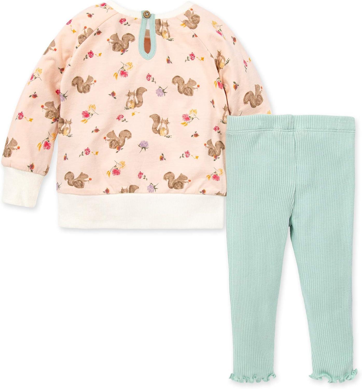 imageBurts Bees Baby Baby Girls Long Sleeve Top and Pant Set 100 Organic CottonMontana Meadow