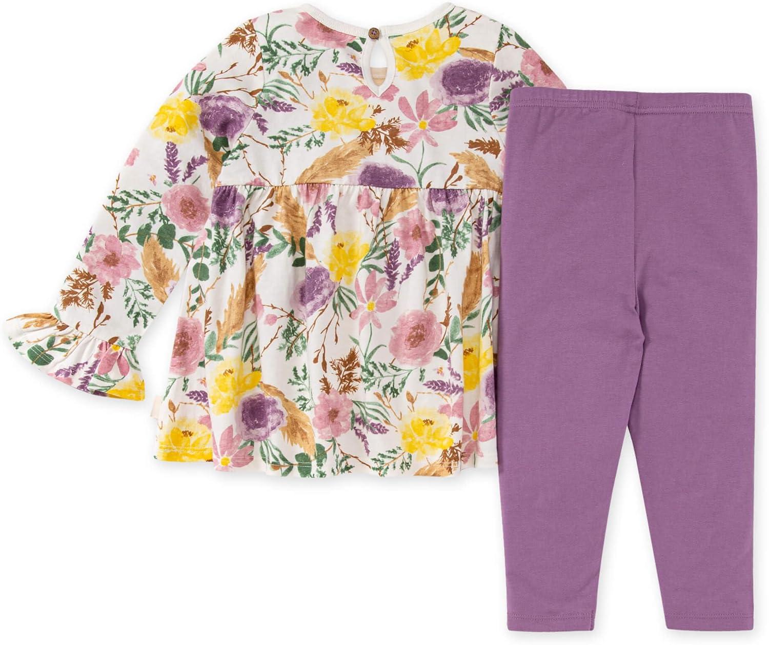 imageBurts Bees Baby Baby Girls Long Sleeve Top and Pant Set 100 Organic CottonRustic Floral