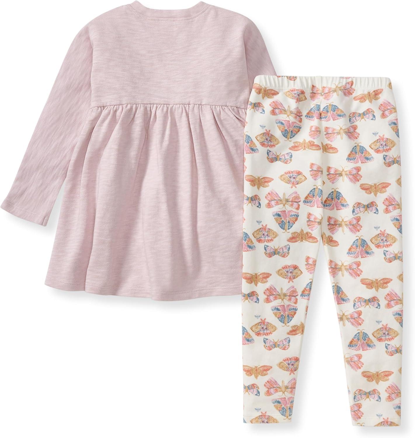 imageBurts Bees Baby Baby Girls Long Sleeve Top and Pant Set 100 Organic CottonSoft Violet Slub