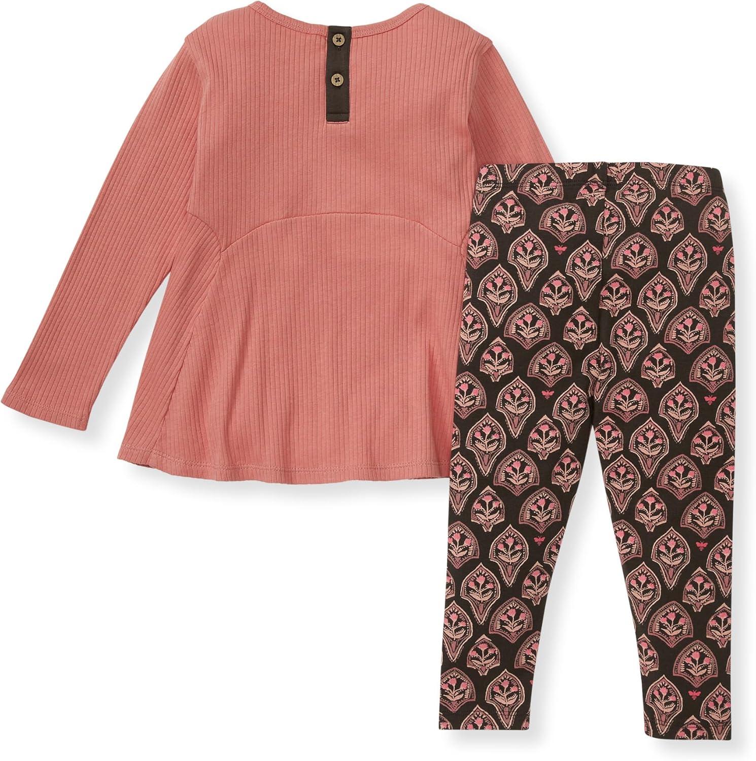 imageBurts Bees Baby Baby Girls Long Sleeve Top and Pant Set 100 Organic CottonTerracotta