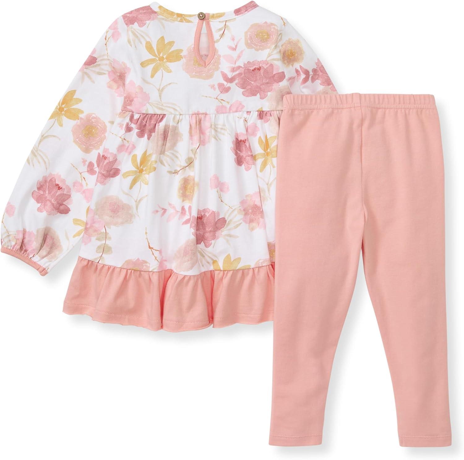 imageBurts Bees Baby Baby Girls Long Sleeve Top and Pant Set 100 Organic CottonVacay Floral Set