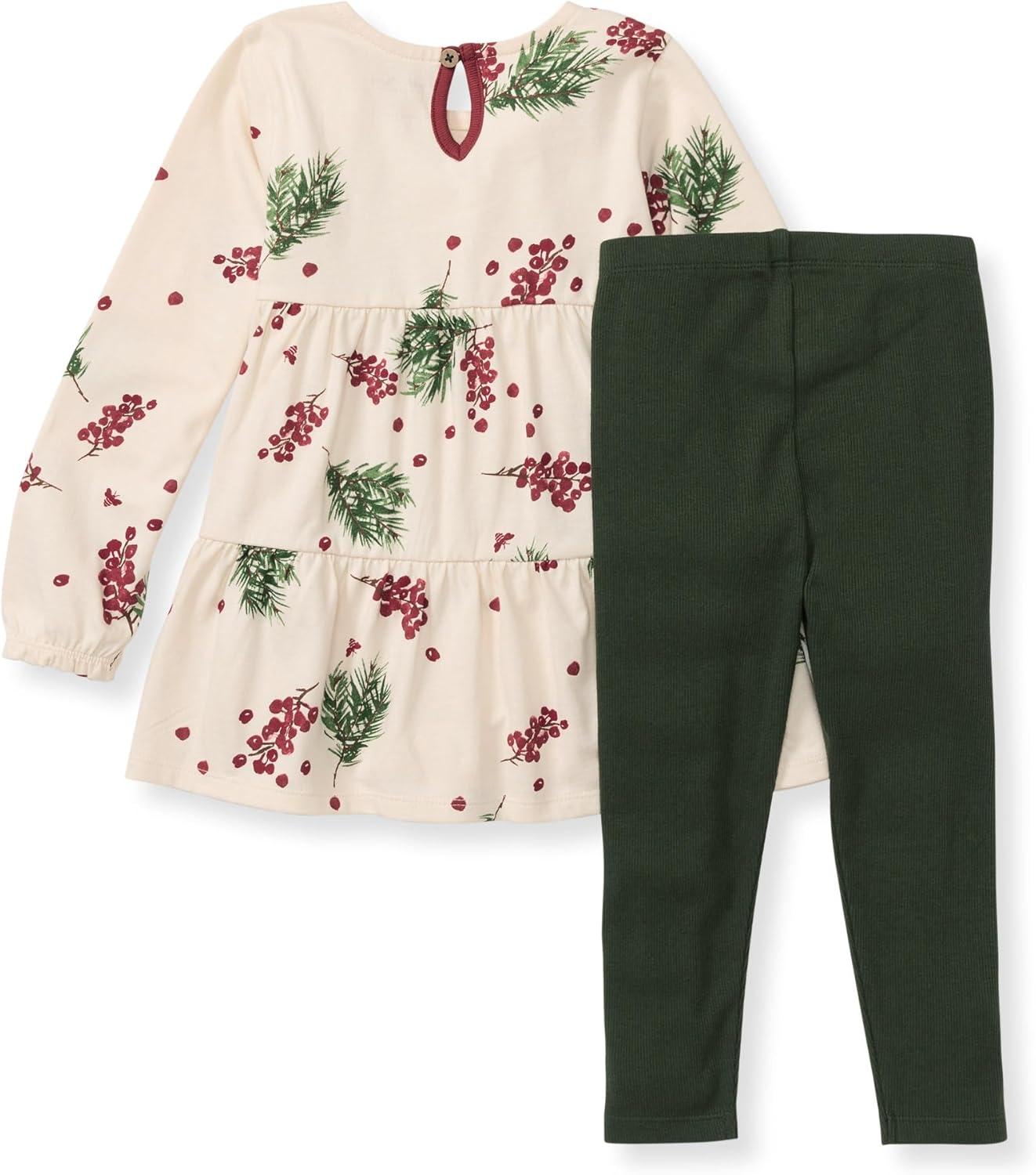 imageBurts Bees Baby Baby Girls Long Sleeve Top and Pant Set 100 Organic CottonWinter Berries