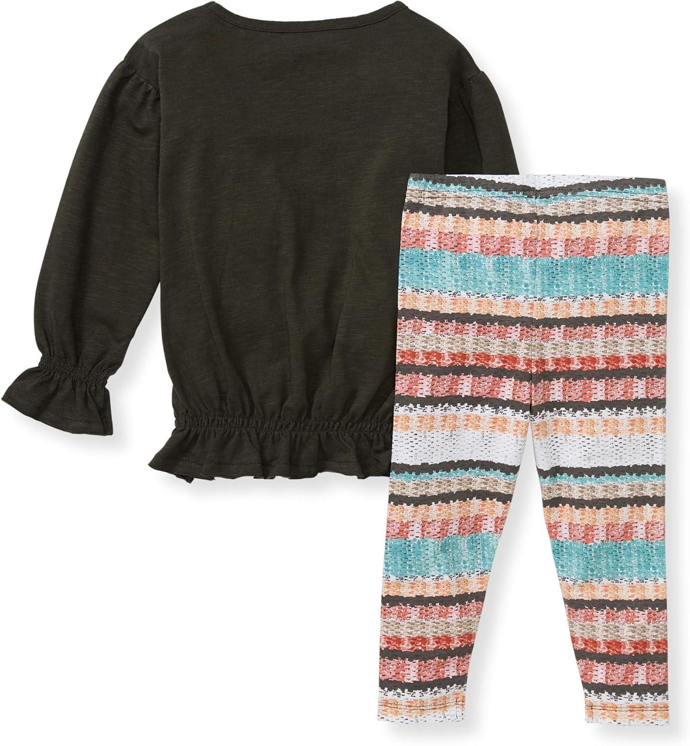 imageBurts Bees Baby Baby Girls Long Sleeve Top and Pant Set 100 Organic CottonWoven Stripe Set