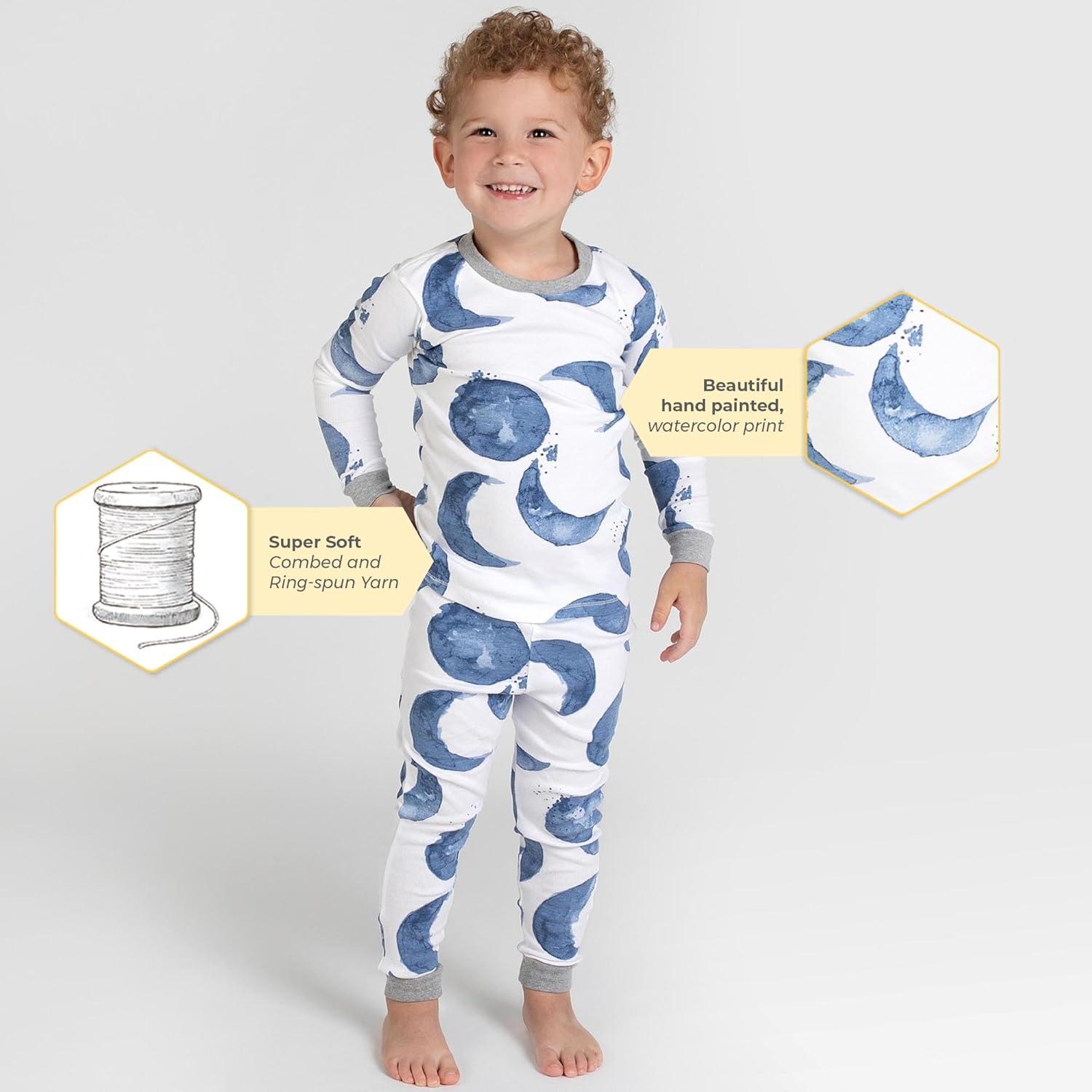 imageBurts Bees Baby Boys 2Piece Long Sleeve Tee and Pants Organic Cotton Pajama SetBaseball