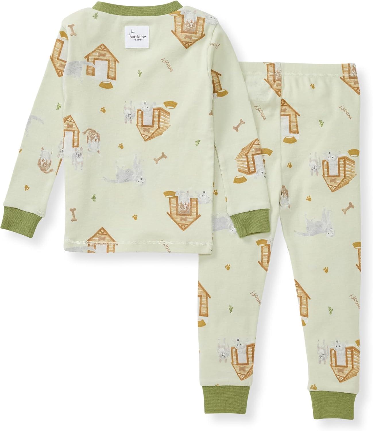 imageBurts Bees Baby Boys 2Piece Long Sleeve Tee and Pants Organic Cotton Pajama SetDog House