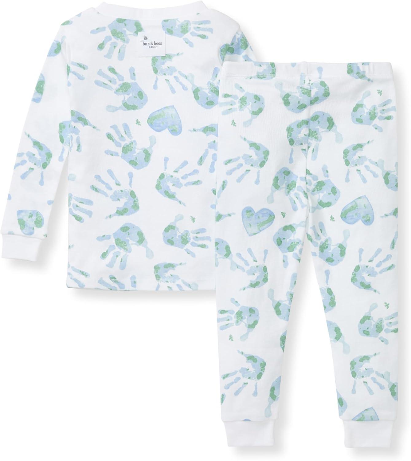 imageBurts Bees Baby Boys 2Piece Long Sleeve Tee and Pants Organic Cotton Pajama SetHappy Earth Hands