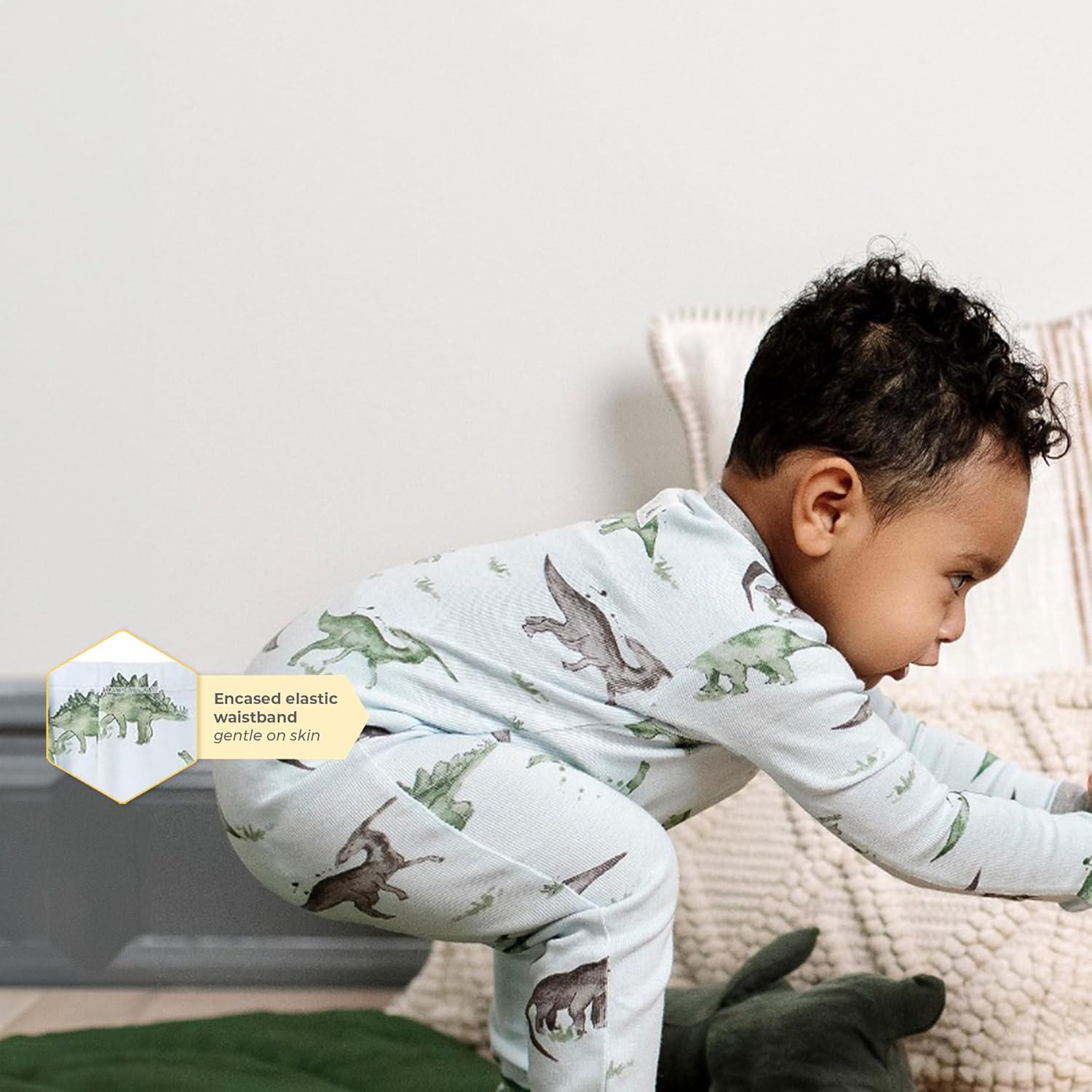 imageBurts Bees Baby Boys 2Piece Long Sleeve Tee and Pants Organic Cotton Pajama SetHappy Herbivores