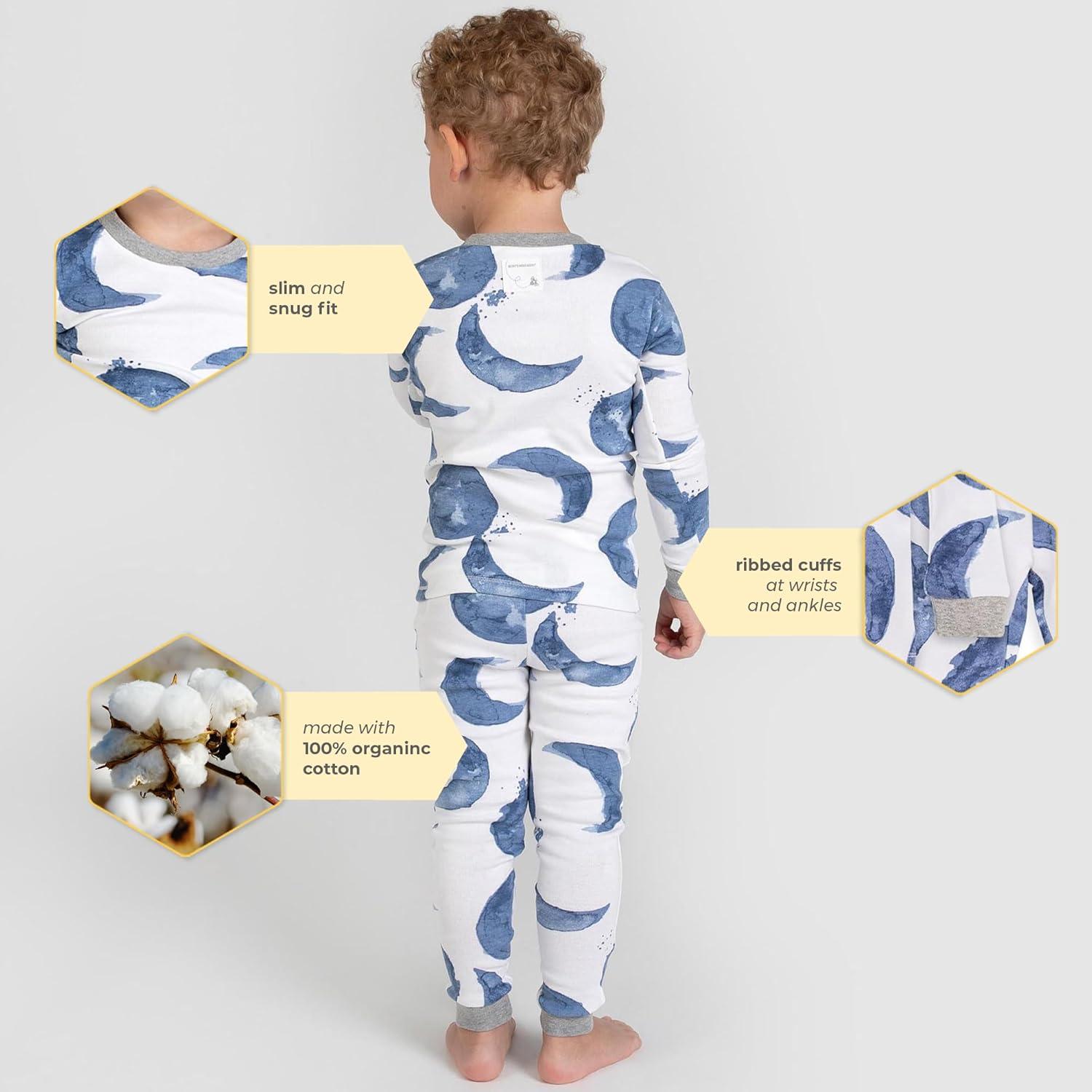 imageBurts Bees Baby Boys 2Piece Long Sleeve Tee and Pants Organic Cotton Pajama SetHappy Herbivores