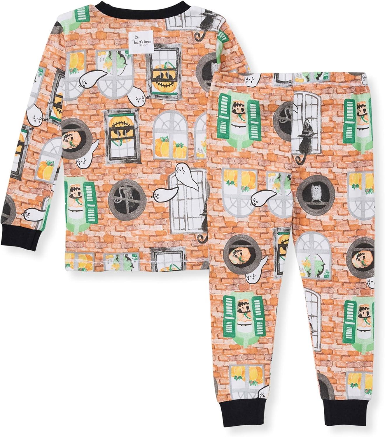 imageBurts Bees Baby Boys 2Piece Long Sleeve Tee and Pants Organic Cotton Pajama SetHaunted Castle