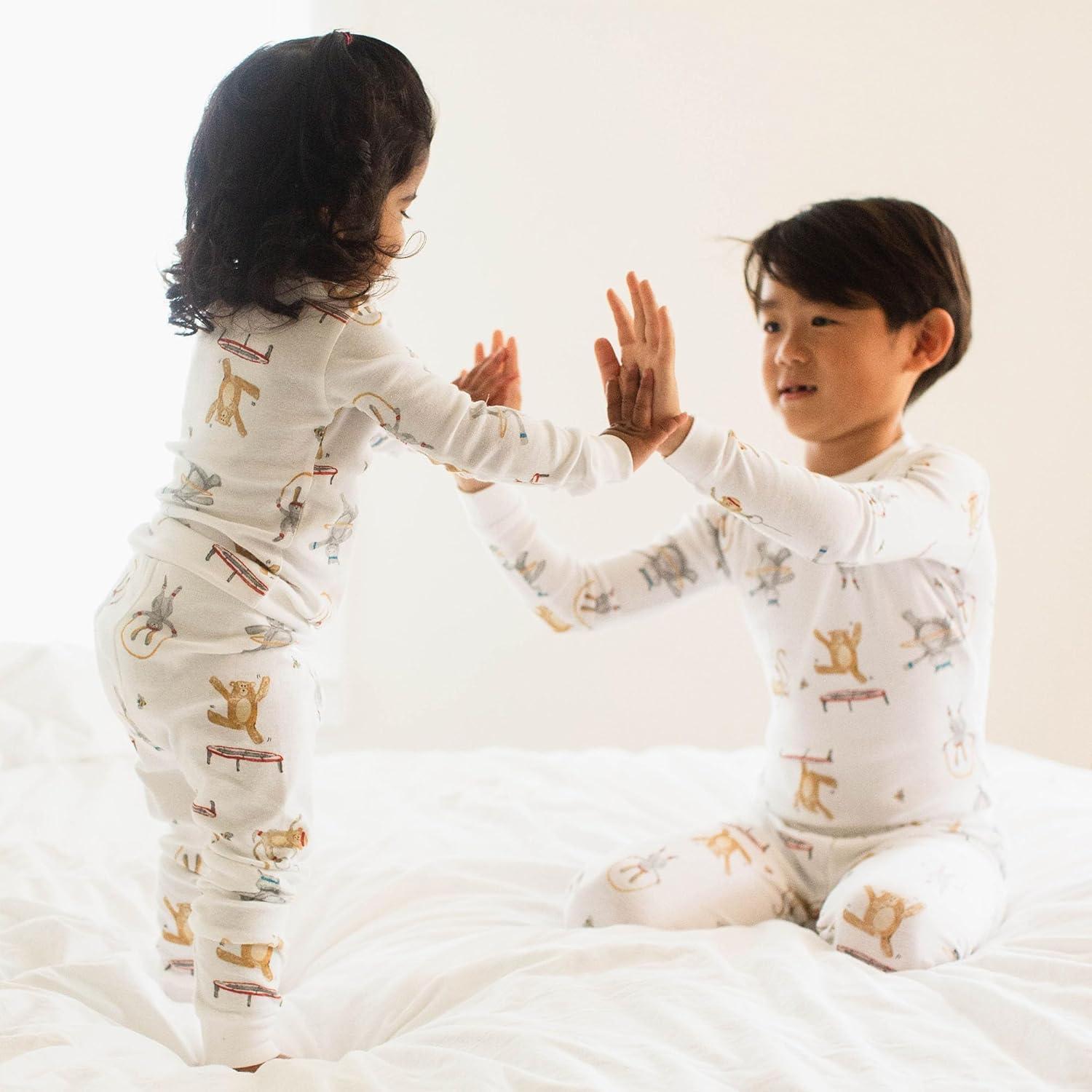 imageBurts Bees Baby Boys 2Piece Long Sleeve Tee and Pants Organic Cotton Pajama SetJungle Gym