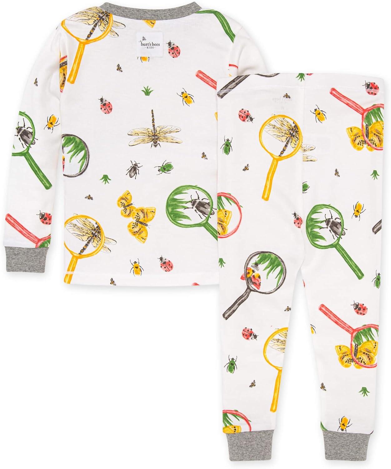 imageBurts Bees Baby Boys 2Piece Long Sleeve Tee and Pants Organic Cotton Pajama SetNature Magnified
