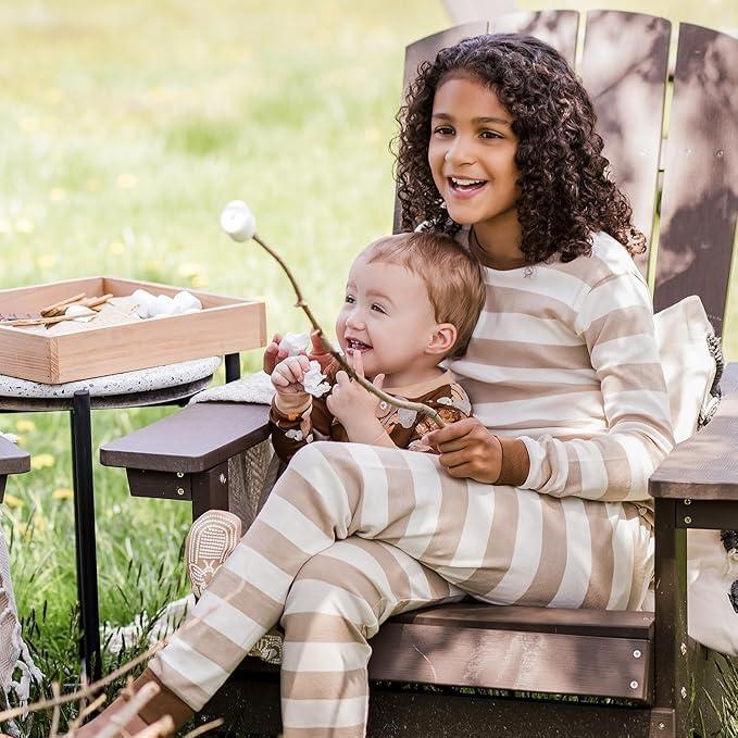 imageBurts Bees Baby Boys 2Piece Long Sleeve Tee and Pants Organic Cotton Pajama SetSmores Please
