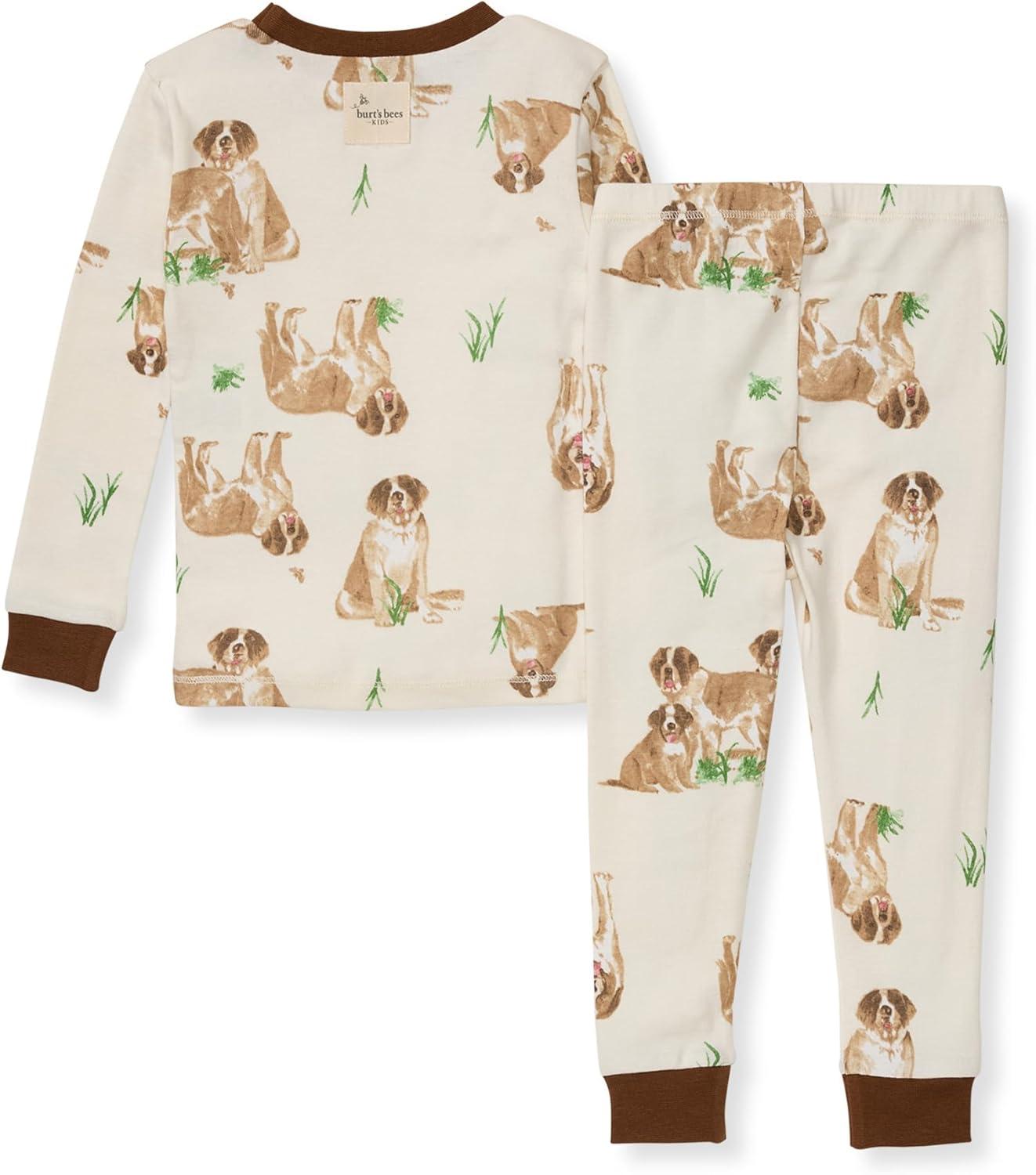imageBurts Bees Baby Boys 2Piece Long Sleeve Tee and Pants Organic Cotton Pajama SetSt Bernard