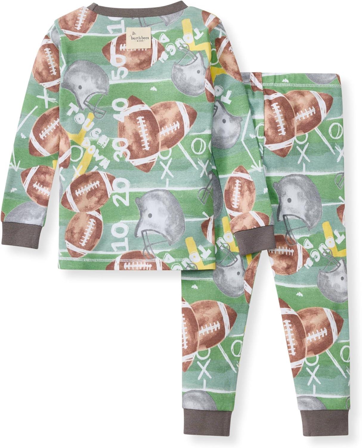 imageBurts Bees Baby Boys 2Piece Long Sleeve Tee and Pants Organic Cotton Pajama SetTouchdown