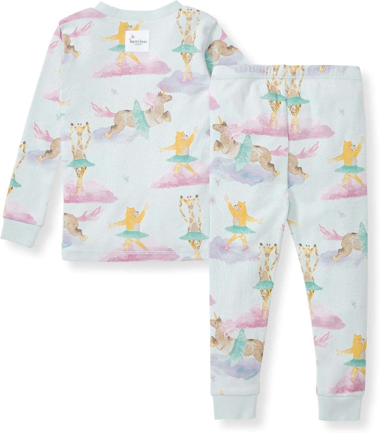 imageBurts Bees Baby Girls 2Piece Long Sleeve Tee and Pants Organic Cotton Pajama SetDream Ballet