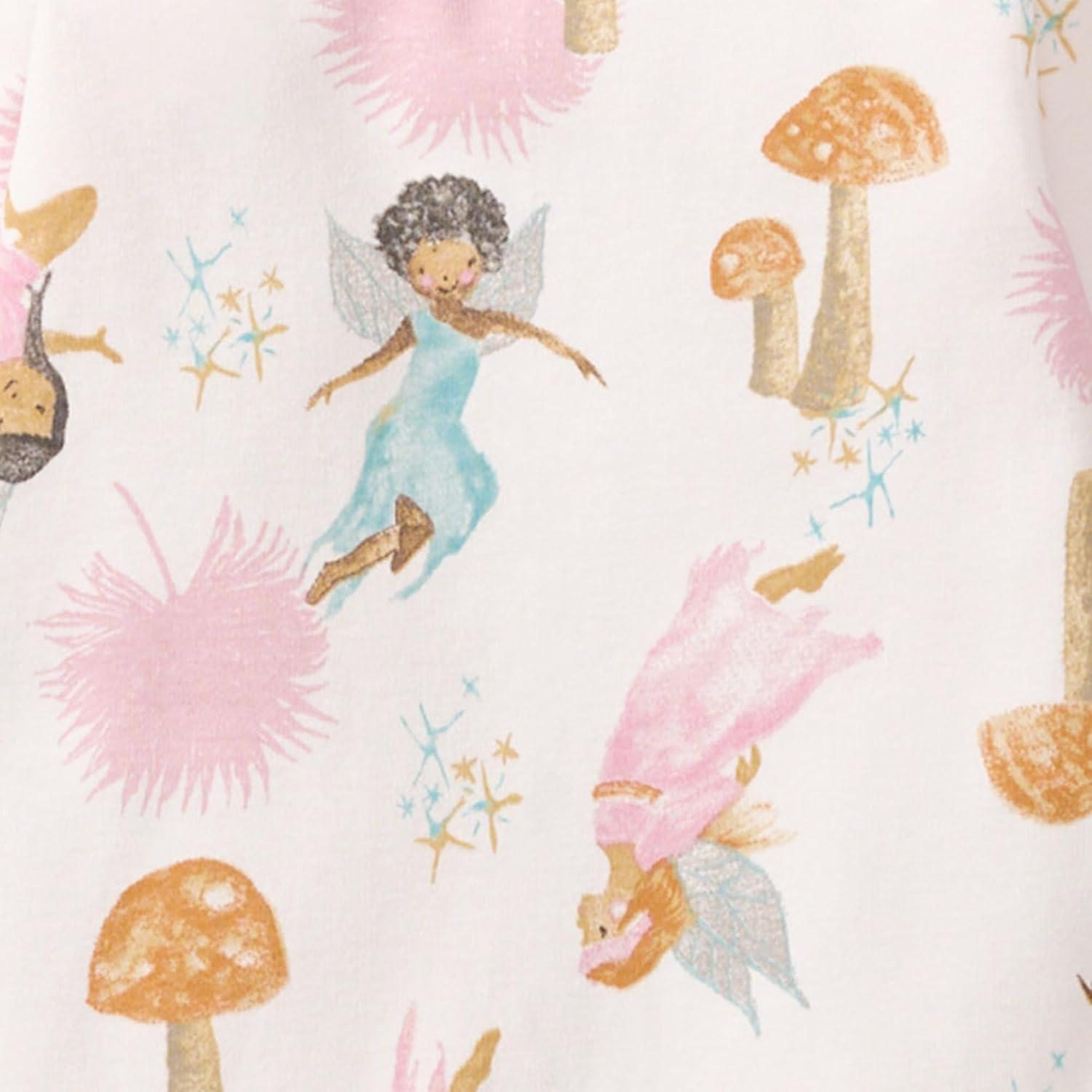 imageBurts Bees Baby Girls 2Piece Long Sleeve Tee and Pants Organic Cotton Pajama SetFairy Garden