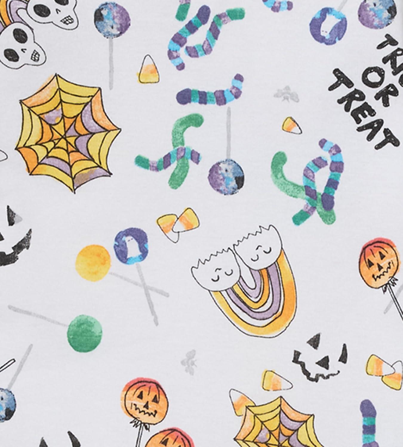 imageBurts Bees Baby Girls 2Piece Long Sleeve Tee and Pants Organic Cotton Pajama SetHalloween Treats