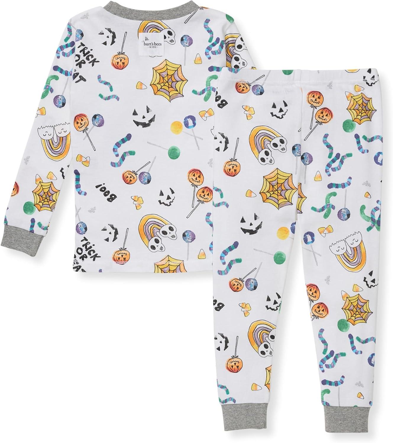 imageBurts Bees Baby Girls 2Piece Long Sleeve Tee and Pants Organic Cotton Pajama SetHalloween Treats