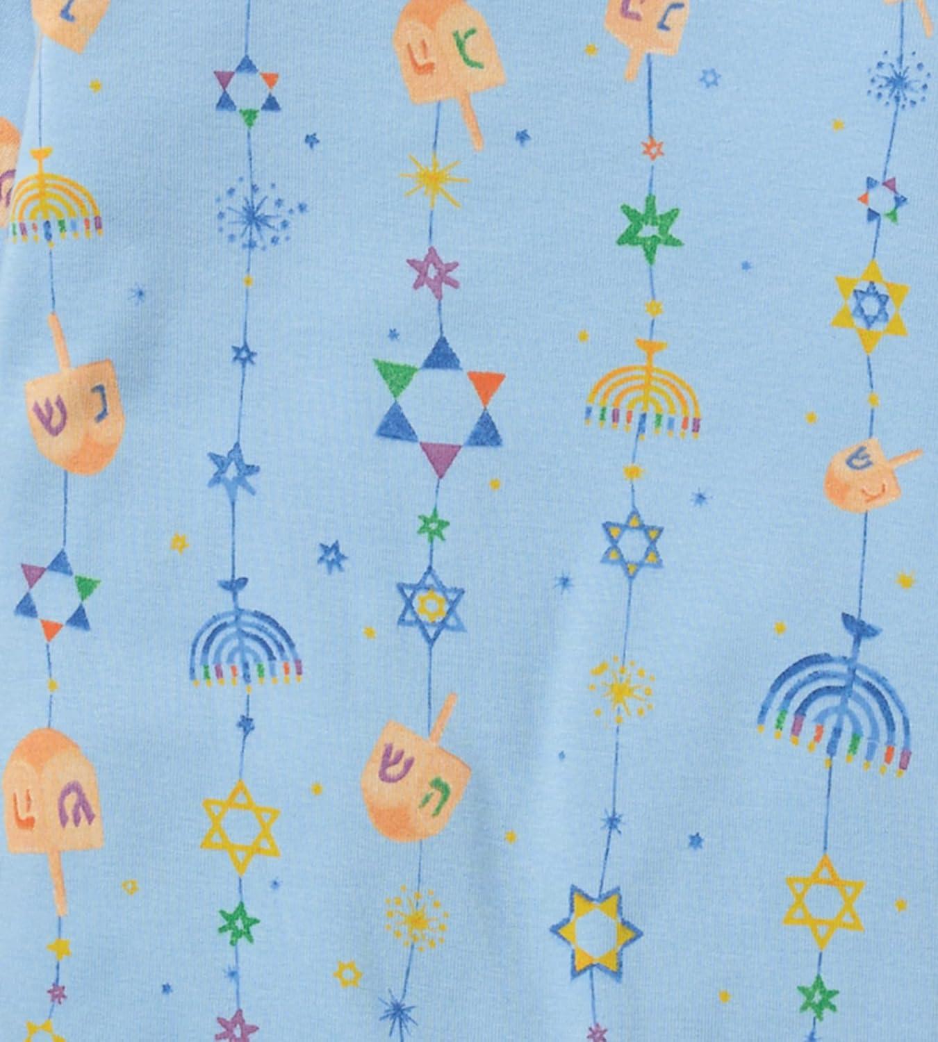 imageBurts Bees Baby Girls 2Piece Long Sleeve Tee and Pants Organic Cotton Pajama SetHanukkah Joy
