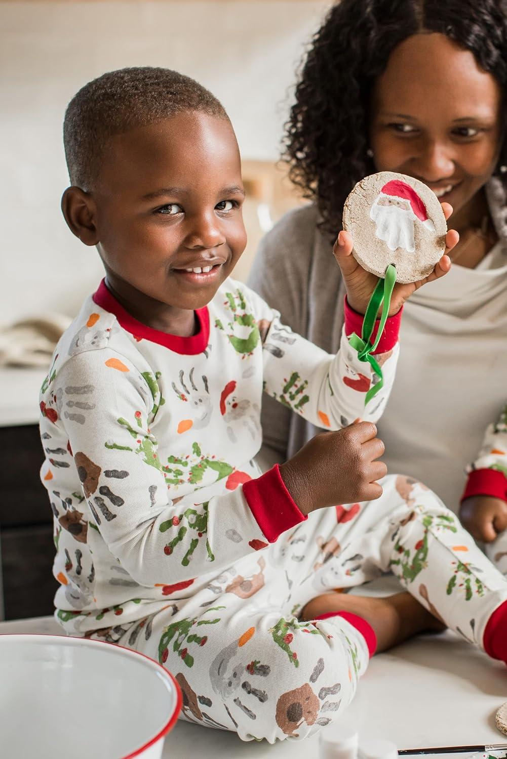 imageBurts Bees Baby Girls 2Piece Long Sleeve Tee and Pants Organic Cotton Pajama SetHoliday Hands