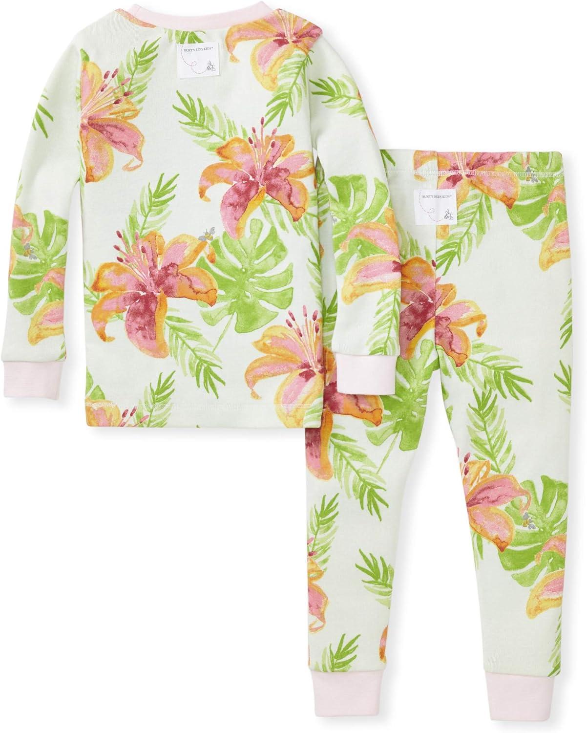 imageBurts Bees Baby Girls 2Piece Long Sleeve Tee and Pants Organic Cotton Pajama SetLily Oasis