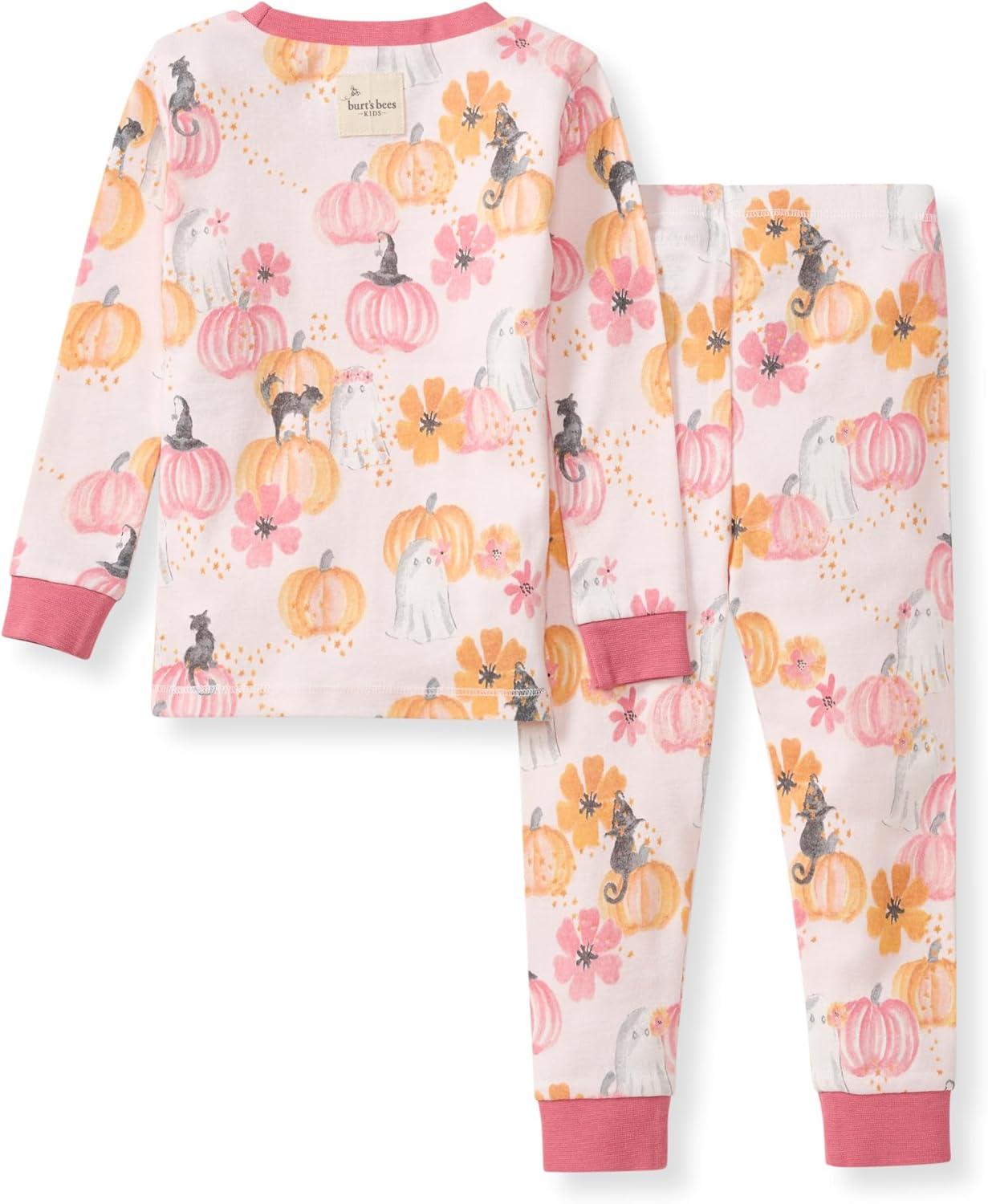imageBurts Bees Baby Girls 2Piece Long Sleeve Tee and Pants Organic Cotton Pajama SetMagical Pumpkins