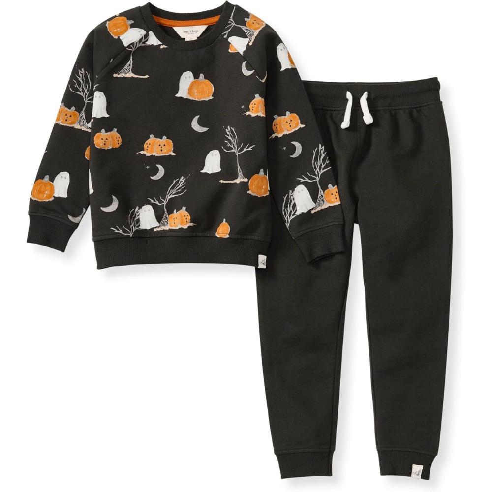 imageBurts Bees Baby Baby Boys Shirt and Pant Set Top ampamp Bottom Outfit BundleMidnight Fright