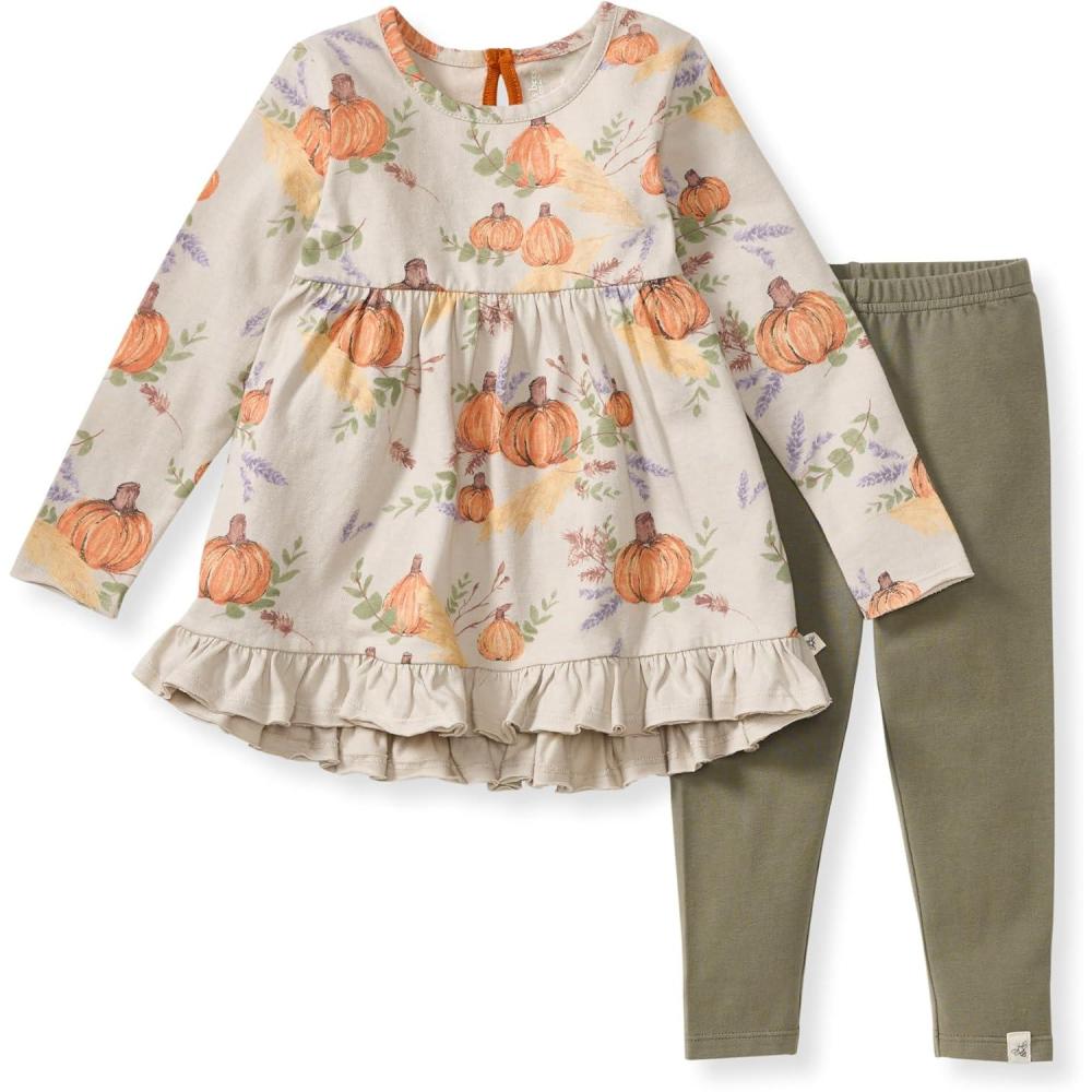 imageBurts Bees Baby Baby Girls Long Sleeve Top and Pant Set 100 Organic CottonAutumn Feels
