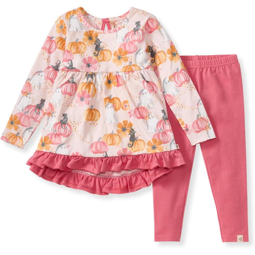 imageBurts Bees Baby Baby Girls Long Sleeve Top and Pant Set 100 Organic CottonMagical Pumpkin