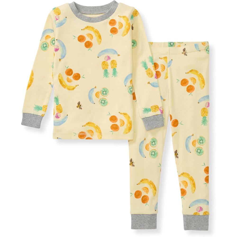 imageBurts Bees Baby Boys 2Piece Long Sleeve Tee and Pants Organic Cotton Pajama SetPlay With Your Food