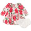imageBurts Bees Baby Baby Girls Dress Infant ampamp Toddler Short ampamp LongSleeve 100 Organic CottonBlooming Poinsettia