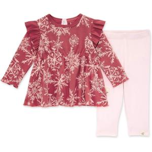 imageBurts Bees Baby Baby Girls Long Sleeve Top and Pant Set 100 Organic CottonVintage Painted Blizzard