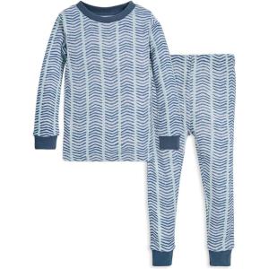 imageBurts Bees Baby Boys 2Piece Long Sleeve Tee and Pants Organic Cotton Pajama SetWatercolor Chevron