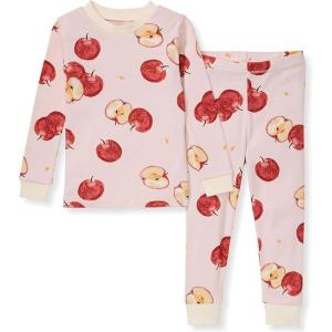 imageBurts Bees Baby Girls 2Piece Long Sleeve Tee and Pants Organic Cotton Pajama SetApple Orchard