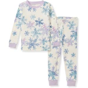 imageBurts Bees Baby Girls 2Piece Long Sleeve Tee and Pants Organic Cotton Pajama SetSnowflake Flurries