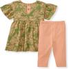 imageBurts Bees Baby Baby Girls Short Sleeve Top and Pant Set 100 Organic CottonVibrant Garden