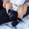 imageBurts Bees Baby Newborn Essentials Unisex Organic Cotton BootiesNavy Blue