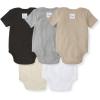 imageBurts Bees Baby Organic Cotton Bodysuits  Baby Boy ampamp Girl Short and Long Sleeve OnePieces 5PackAsh