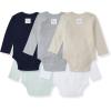 imageBurts Bees Baby Organic Cotton Bodysuits  Baby Boy ampamp Girl Short and Long Sleeve OnePieces 5PackMidnight Long Sleeve