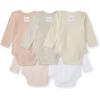 imageBurts Bees Baby Organic Cotton Bodysuits  Baby Boy ampamp Girl Short and Long Sleeve OnePieces 5PackPink Sand Long Sleeve
