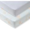 imageBurts Bees Baby Essential Organic Cotton Fitted Crib Sheet Breathable for Boy Girl Standard Crib ampamp Toddler MattressesGood Night Sky Blue 2pk