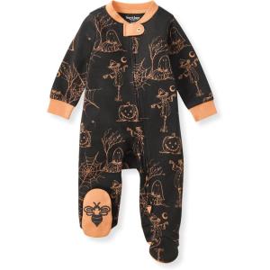 imageBurts Bees Baby Baby Girls Pajamas Zip Front NonSlip Footed Sleeper Pjs 100 Organic CottonHaunty Halloween