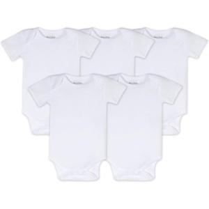 imageBurts Bees Baby Organic Cotton Bodysuits  Baby Boy ampamp Girl Short and Long Sleeve OnePieces 5PackCloud